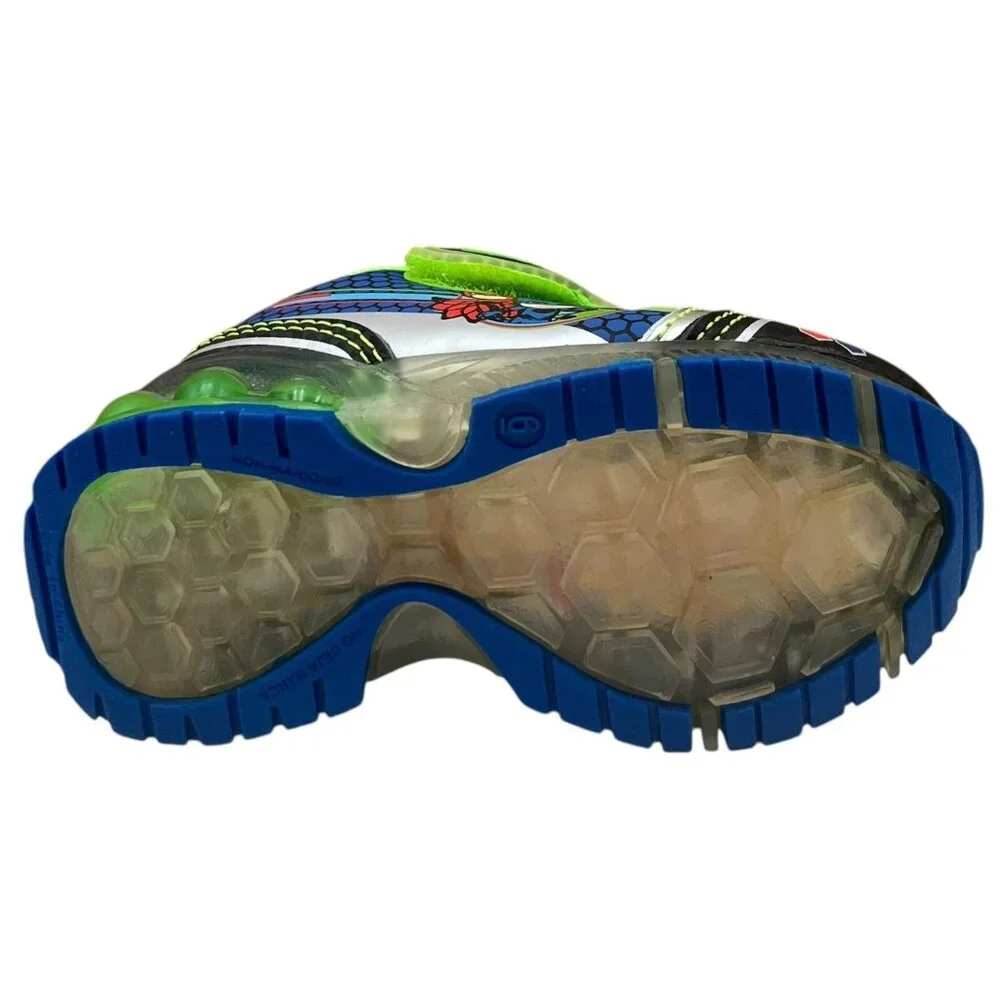 PJ Masks‎ Toddler Boy's Slip-on Sneakers Size 6 Black-Green-Blue Light-Up Shoes